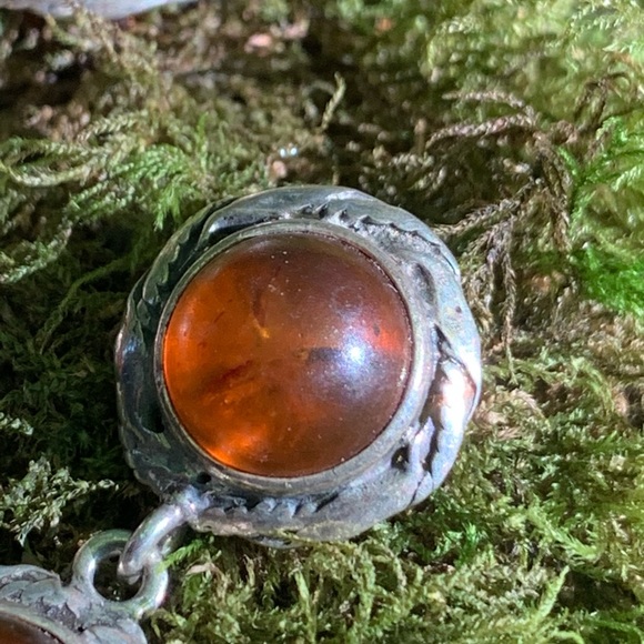 ⭐️Handmade Sterling silver/ cognac amber earrings - Picture 9 of 16